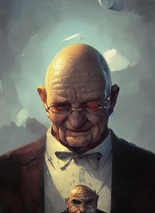 Prompt: portrait of old man humpty dumpty by greg rutkowski