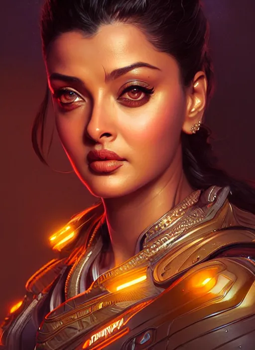 Prompt: portrait of apex legends, aishwarya rai, intricate, elegant, glowing lights, highly detailed, digital painting, artstation, glamor pose, concept art, smooth, sharp focus, illustration, art by artgerm and greg rutkowski, artey freytag