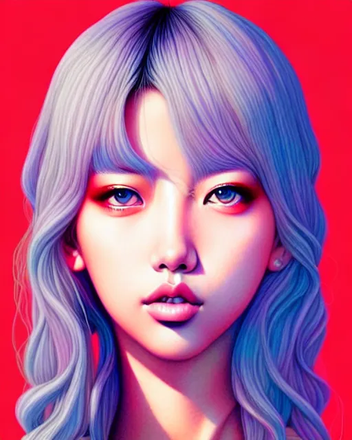 Image similar to richly detailed color illustration of lalisa illustrated by artgerm and mina petrovic and timothy kong and marina federovna. 3 d shadowing, eyes closed!!!