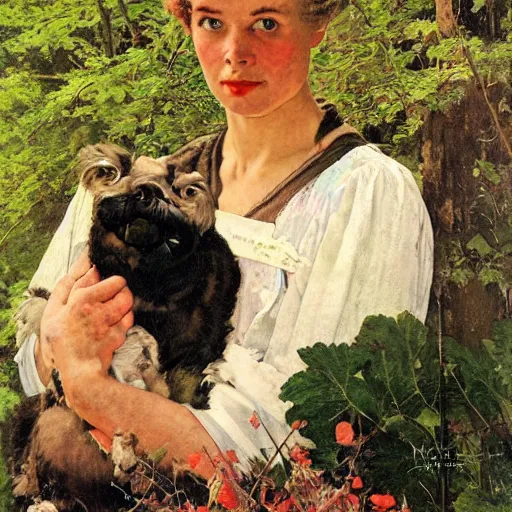 Image similar to a portrait of a character in a scenic environment by norman rockwell