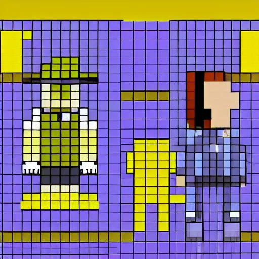 Prompt: Walter White in 8-bit video game