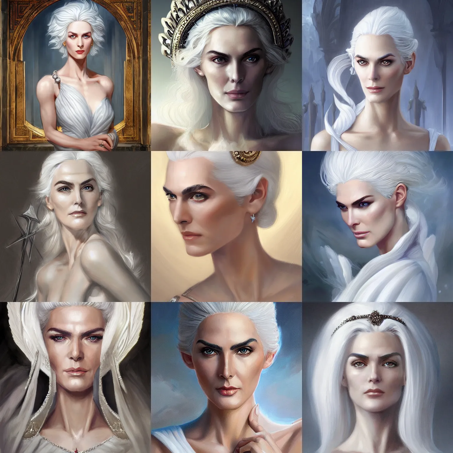 Prompt: greek goddess, white hair, white tunic, carmen dell ’ orefice, d & d, fantasy, portrait, highly detailed, digital painting, trending on artstation, concept art, sharp focus, illustration, art by artgerm and greg rutkowski and magali villeneuve