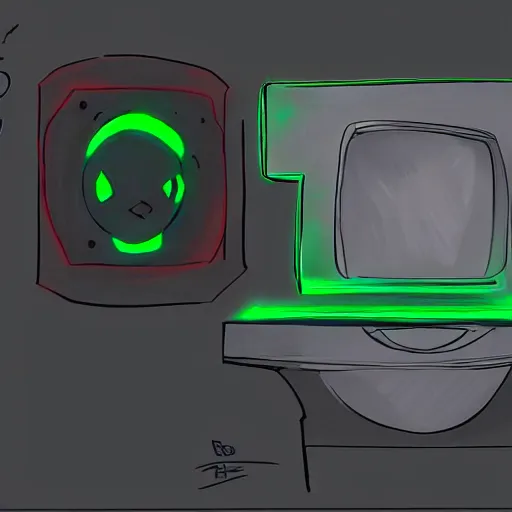 Prompt: a concept art of a gaming toilet with rtx and rgb lighting by razer