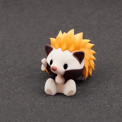 Image similar to high quality portrait flat matte painting of cute Hedgehog in the style of nendoroid and Toon , flat anime style, thick painting, medium close-up