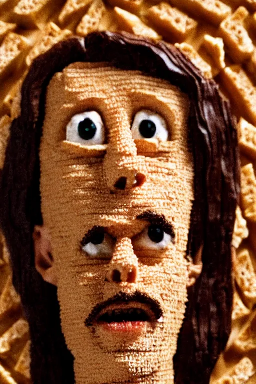 Image similar to film still of steve buscemi made out of bread in lord of the rings, 4 k