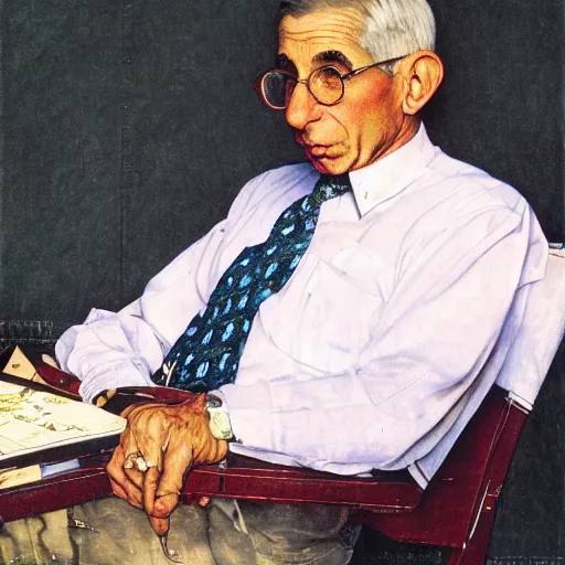 Prompt: a norman rockwell painting of anthony fauci