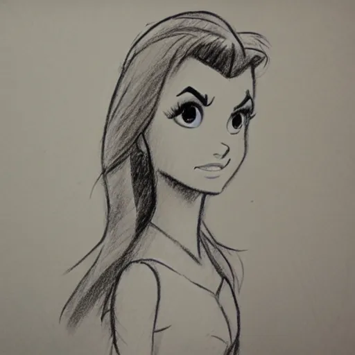 Image similar to milt kahl pencil sketch of victoria justice disney style