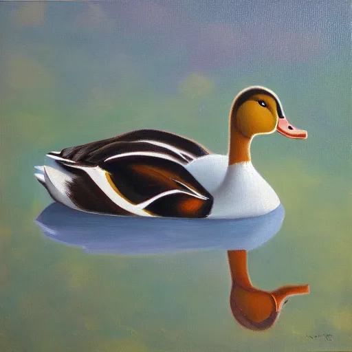 Image similar to a duck on the prowl oil painting julie curtiss