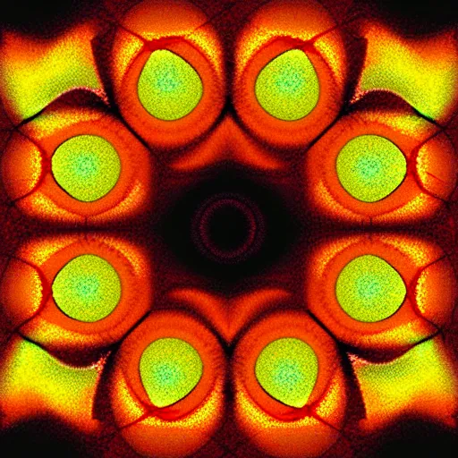 Image similar to 4 d energy pulse flattened in radial direction, fractal wave interference