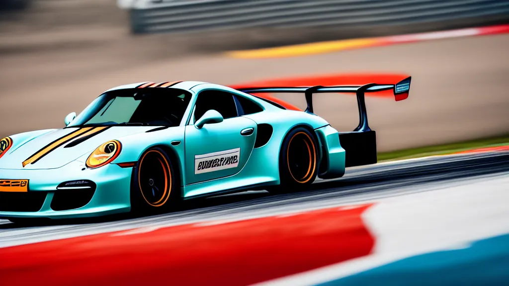 Prompt: an abstract pattern color porsche 9 1 1 carrera gt le mans in shape of silvia rocket bunny edition, race track background, long shutter speed, retro style, modern car design, 8 k resolution, hasselblad photo