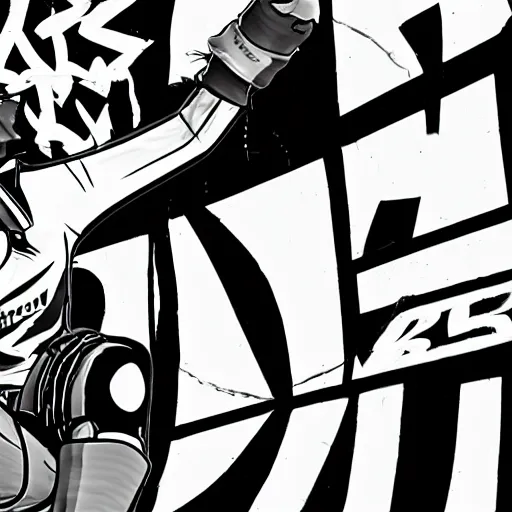 Image similar to Jet Set Radio, 8K HD, black and white