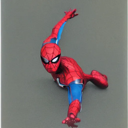 Image similar to a single iron man and spider - man hybrid, dslr, polaroid