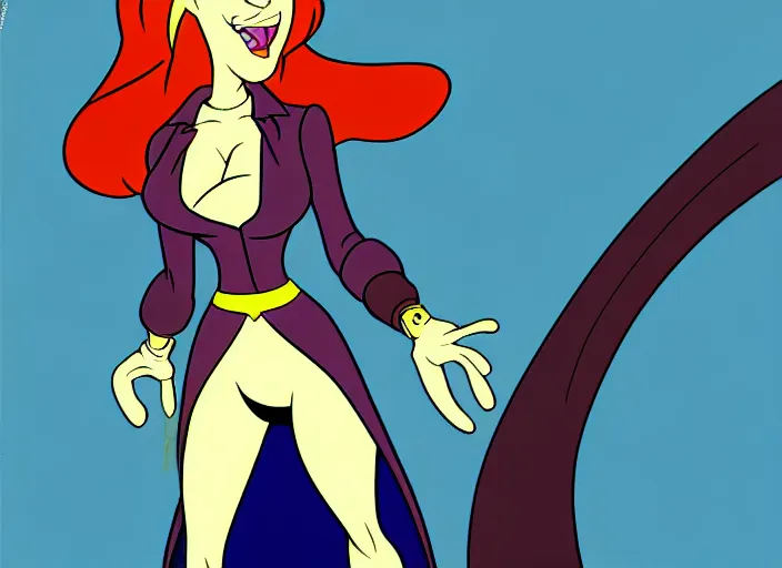 Image similar to dana scully in dragon's lair, shaded cartoon cel, animation model, sharp detail, thin linework, beautifully animated, technically accurate, realistic anatomy, in the style of don bluth, filmation, toei animation, studio trigger, 5 k, hd