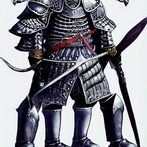 Prompt: donald trump wearing knights armor, holding one broadsword, by hans holdein, donald trumps highly detailed handsome face, two arms, two legs