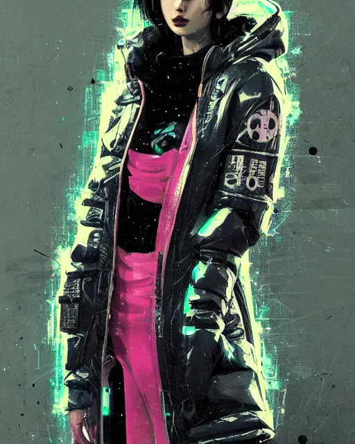 Image similar to detailed ana de armas portrait Neon Operator Girl, cyberpunk futuristic neon, reflective puffy coat, decorated with traditional Japanese ornaments by Ismail inceoglu dragan bibin hans thoma greg rutkowski Alexandros Pyromallis Nekro Rene Maritte Illustrated, Perfect face, fine details, realistic shaded, fine-face, pretty face