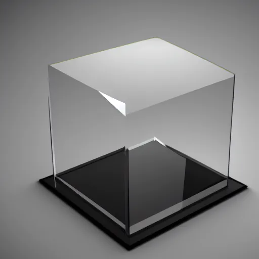 Prompt: 3d render of a glass prism on top of a white table and white walls, ultra photorealistic, 8k,