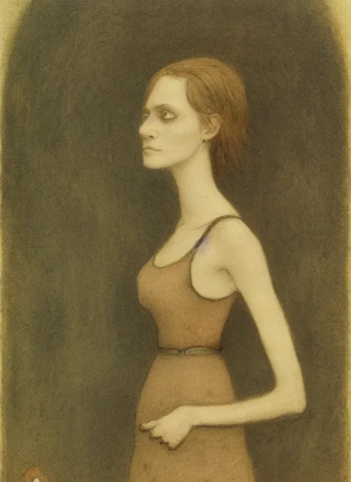 Image similar to a portrait of a pretty sewer punk young lady by alfred kubin