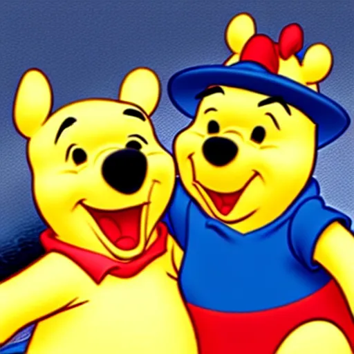 Image similar to winnie the pooh, thugged out