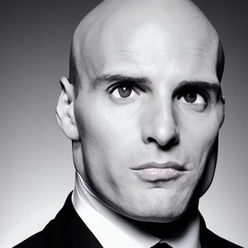 Prompt: Bald Patrick Bateman from American Psycho, headshot photo