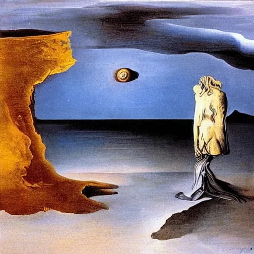 Prompt: the end of the world by salvador dali