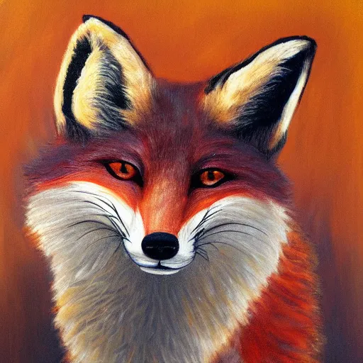 Image similar to painting of fox holding a knife with its mouth