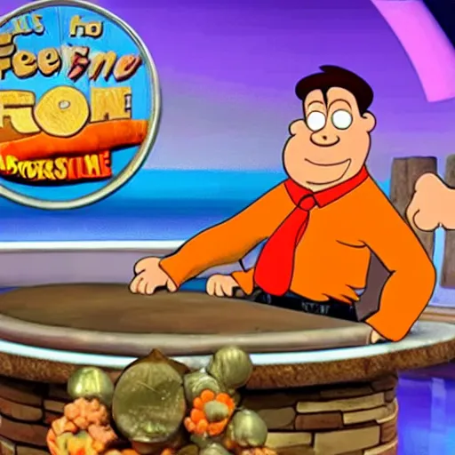 Image similar to Fred Flintstone on wheel of fortune