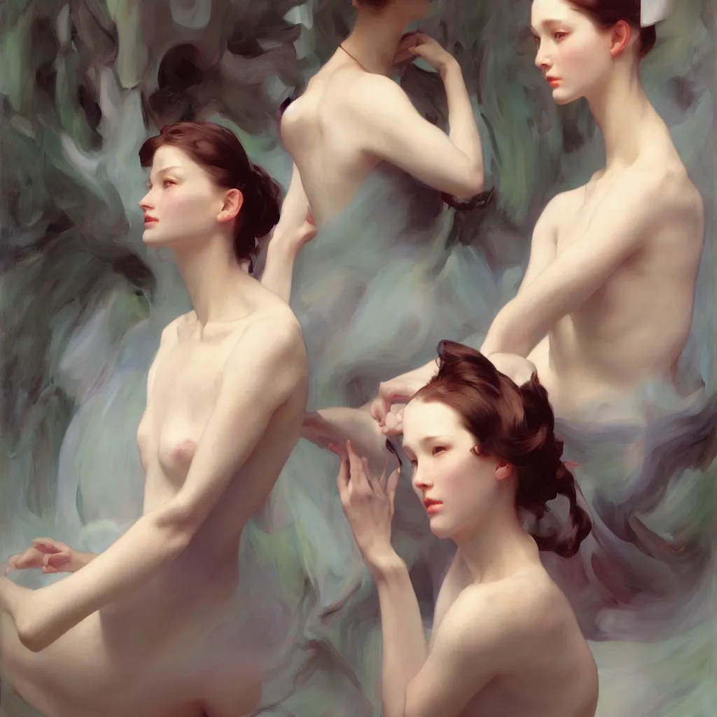 Image similar to yanjun cheng portrait of a beautiful futuristic android by norman rockwell, bouguereau