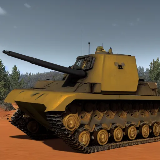 Image similar to a screenshot of killdozer in the game war thunder, vehicle profile, 4 k