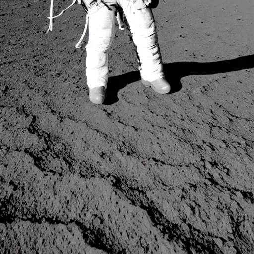 Image similar to a cowboy standing on the surface of the moon, 5 0 mm