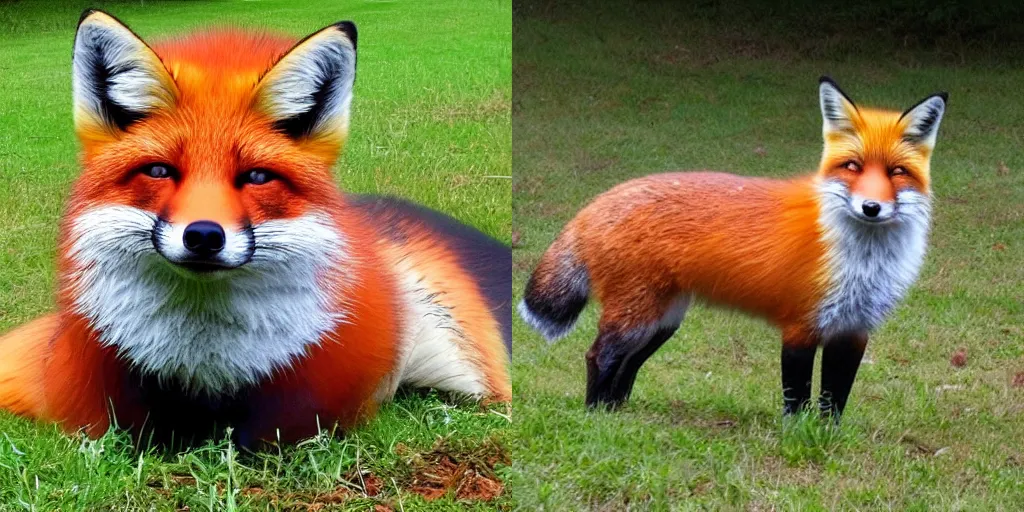 Prompt: Hamburger fox hybrid