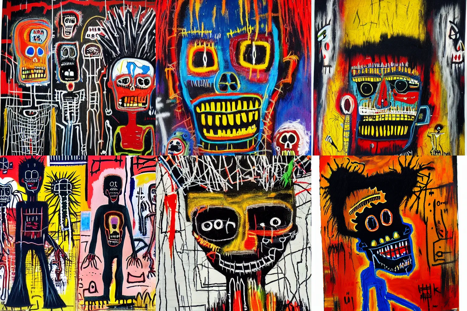 Image similar to extremely highly detailed scary evil terrifying haitian black voodoo dolls paintings by Jean-Michel Basquiat 4k insanely detailed and intricate, super detailed, 4k HDR high quality