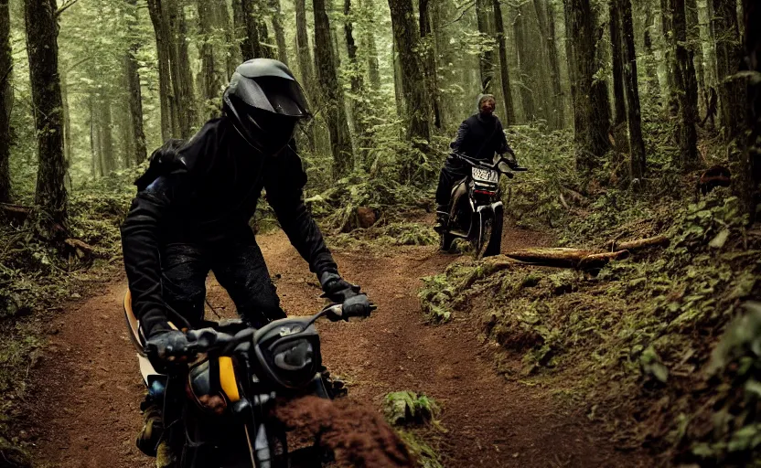 Prompt: cinestill 5 0 d candid photographic portrait by steve mccurry of joe biden wearing rugged black mesh techwear riding on a dirtbike through a deep forest, extreme closeup, modern cyberpunk moody emotional cinematic, snow storm, 8 k, hd, high resolution, 3 5 mm, f / 3 2, ultra realistic faces, ex machina