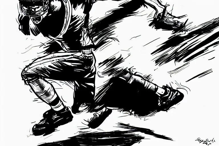 Image similar to cristiano ronaldo playing football, a page from cyberpunk 2 0 2 0, style of paolo parente, style of mike jackson, adam smasher, johnny silverhand, 1 9 9 0 s comic book style, white background, ink drawing, black and white