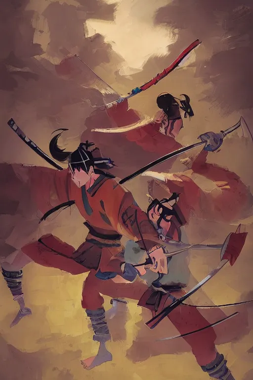 Image similar to samurai duel by mark zug, willian murai and cory loftis