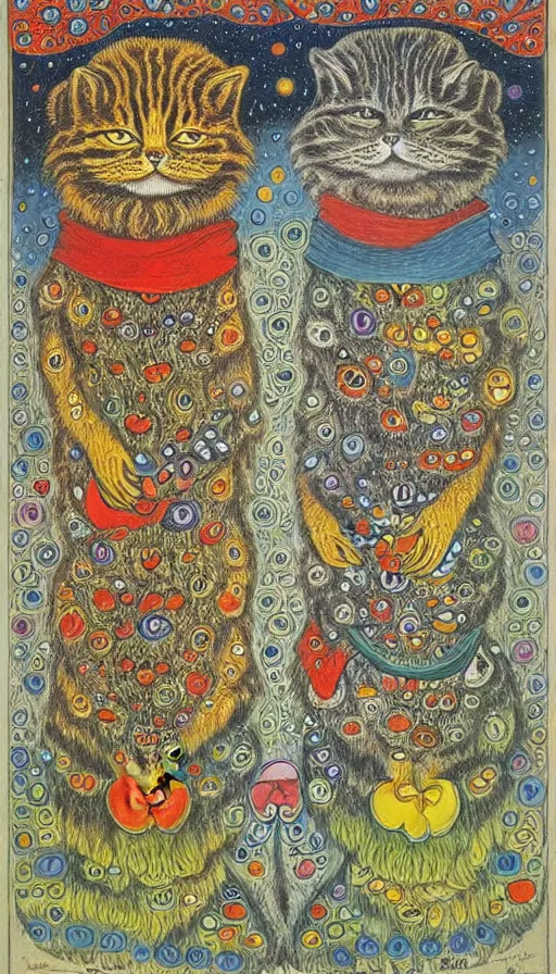 Image similar to the two complementary forces that make up all aspects and phenomena of life, by Louis Wain