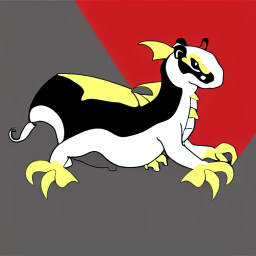 Image similar to vector art of welsh dragon and panda mixed, intercrossed, chimera, adobe illustrator