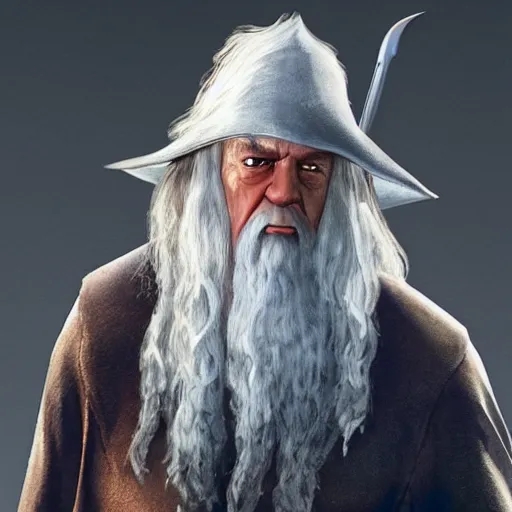 Prompt: Gandalf as a grand theft auto 5 character, cover game art