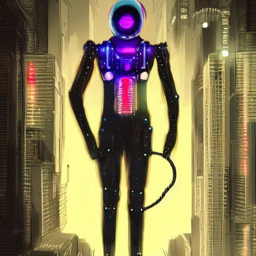 Image similar to Ultra realistic illustration of a magician cyborg, cyberpunk, sci-fi fantasy