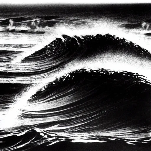 Image similar to Pretty waves at night by Lucien Clergue