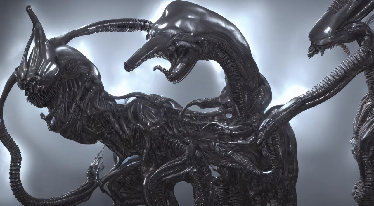 Prompt: Holographic thermography scan of xenomorph , unreal engine, 4k concept art hyperrealistic