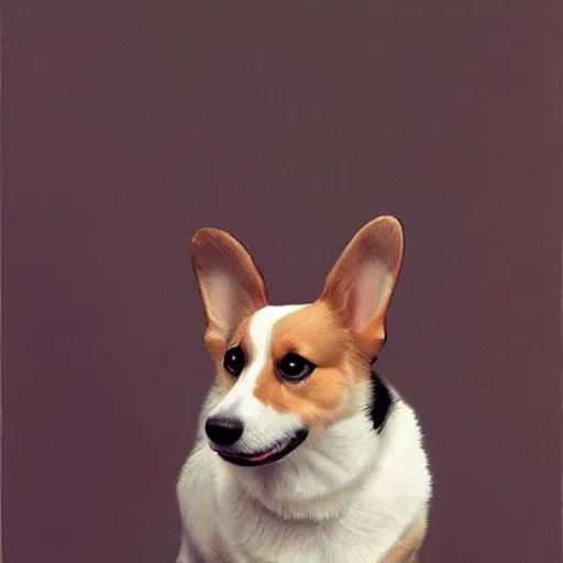 Image similar to corgi dog by moebius and atey ghailan by james gurney by vermeer by George Stubbs