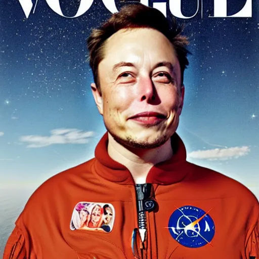 Image similar to a portrait of elon musk as an astronaut in mars, vogue magazine cover, highly detailed