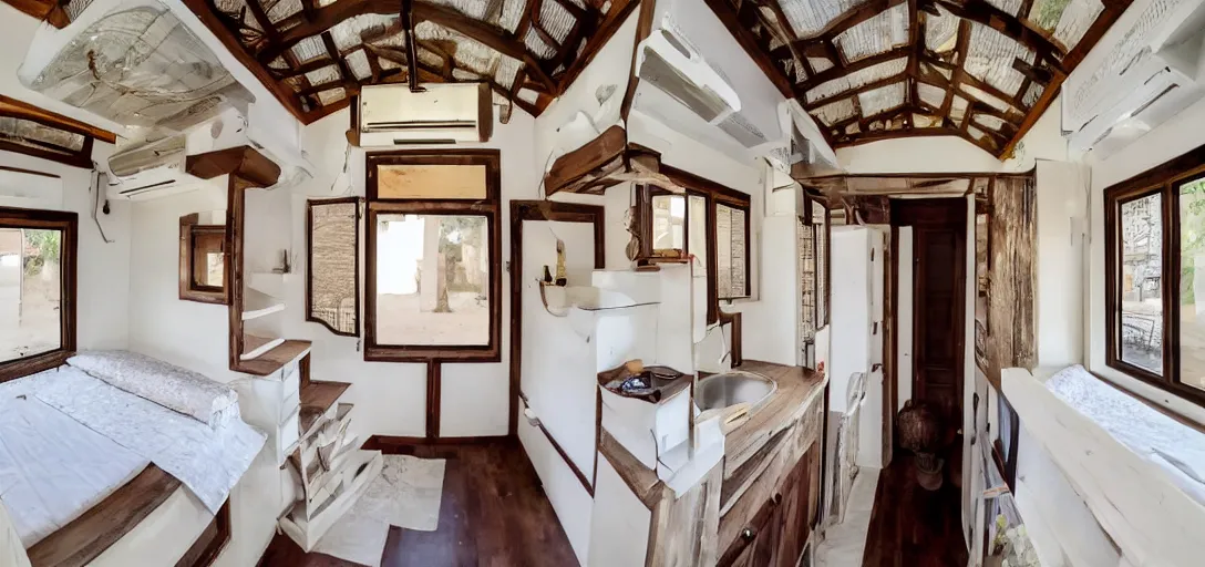 Image similar to mughal - style white ivory tiny home on trailer in agra, india