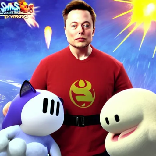 Prompt: elon musk as a playable character in super smash bros melee for the nintendo gamecube