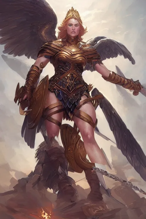 Image similar to amazon valkyrie athena, d & d, fantasy, portrait, highly detailed, headshot, digital painting, trending on artstation, concept art, sharp focus, illustration, art by artgerm and greg rutkowski and magali villeneuve