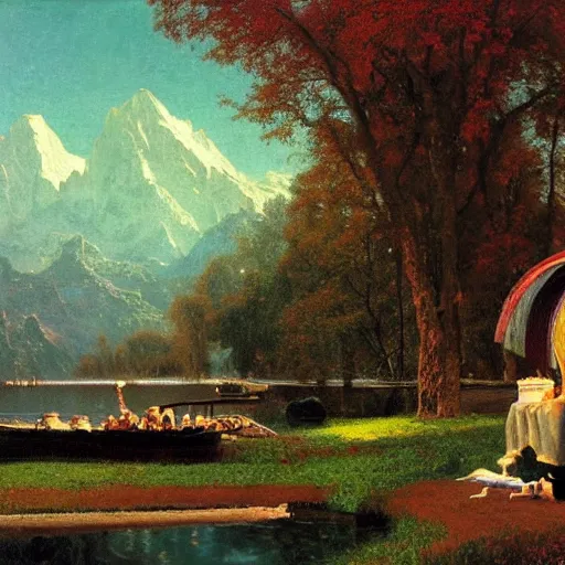 Image similar to A dream of teeth, romantic, colorful, 8k intricate art, Albert Bierstadt and Henri.