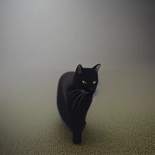 Prompt: hyperrealistic cinematic mystical cat!!!, soft fog f 1. 1 2 8 mm