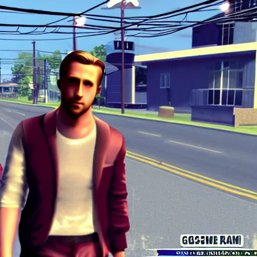 Prompt: screenshot of ryan gosling in gmod