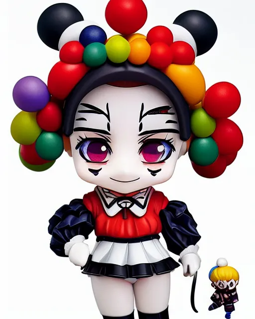 Prompt: clown nendoroid eyes manga cover