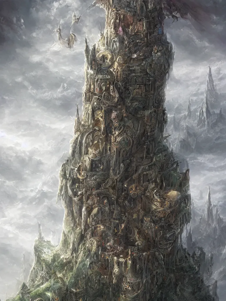 Image similar to a tower on the edge of forever, fantasy art, detailed, cinematic